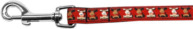 Reindeer Nylon Ribbon Pet Leash 5/8 inch wide 4Ft Lsh