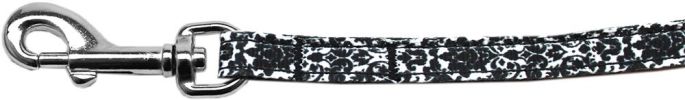 Fancy Black and White Nylon Ribbon Pet Leash 3/8 inch wide 4Ft Lsh