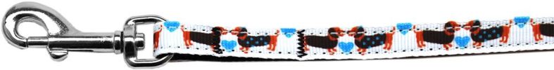 Doxie Love Nylon Ribbon Pet Leash 3/8 inch wide 6Ft Lsh