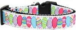Easter Egg Nylon Ribbon Dog Collar XL