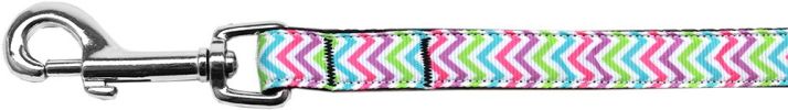 Summer Chevrons Nylon Ribbon Pet Leash 5/8 inch wide 4Ft Lsh