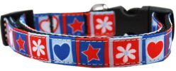 Stars and Hearts Nylon Dog Collar MD