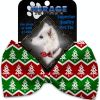 Chevron Christmas Trees Pet Bow Tie
