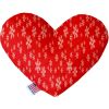 Red and White Snowflakes 8 inch Heart Dog Toy