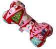 6" Plush Bone Dog Toy Christmas Medley