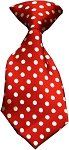 Dog Neck Tie Swiss Dot Red