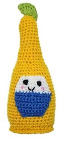 Knit Knacks Beer Bottle  with Lime Organic Cotton Small Dog Toy
