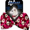Pink Camo Skulls Pet Bow Tie Collar Accessory with Velcro
