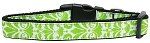 Damask Lime Green Nylon Dog Collar XS