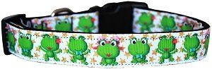 Happy Frogs Nylon Dog Collar SM