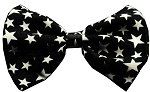 Dog Bow Tie Black and White Stars