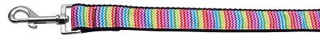 Zigzaggy Rainbow Nylon Dog Leash 5/8 inch wide 4ft Long