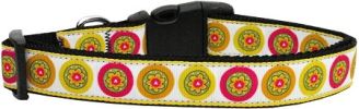 Autumn Daisies Nylon Dog Collar Medium Narrow