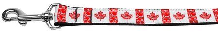 Canadian Flag in Swirls Nylon Dog Leash 5/8 inch wide 4ft Long