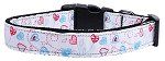 Patriotic Crazy Hearts Nylon Dog Collar Medium Narrow