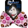 Pink Donuts Pet Bow Tie Collar Accessory with Velcro
