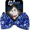 Blue Seashells Pet Bow Tie Collar Accessory with Velcro