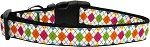 Colorful Argyle Nylon Dog Collar Medium Narrow