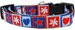 Stars and Hearts Nylon Dog Collar XS