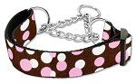 Confetti Dots Nylon Collar Martingale Chocolate Large