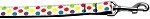White Multi-Dot Nylon Dog Leash 3/8 inch wide 4ft Long