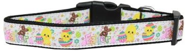 Happy Easter Nylon Dog Collar Medium Narrow