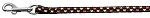 Argyle Hearts Nylon Ribbon Leash Brown 3/8 inch wide 4ft Long
