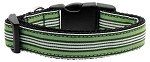 Preppy Stripes Nylon Ribbon Collars Green/White Large
