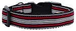 Preppy Stripes Nylon Ribbon Collars Red/White Large