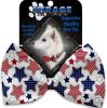 Patriotic Stars Pet Bow Tie Collar Accessory with Velcro