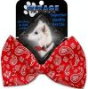 Red Western Pet Bow Tie Collar Accessory with Velcro
