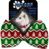 Chevron Christmas Trees Pet Bow Tie Collar Accessory with Velcro