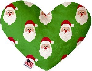 Smiling Santa 8 Inch Heart Dog Toy