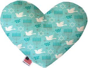 Peace and Hannukah 8 Inch Heart Dog Toy