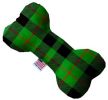 Green Plaid 6 Inch Bone Dog Toy