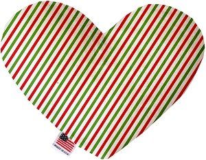 Christmas Pinstripes 8 Inch Heart Dog Toy