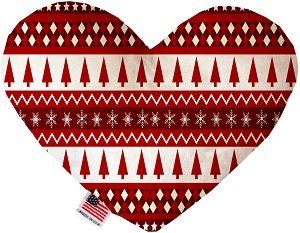 Red Classic Christmas 8 Inch Heart Dog Toy