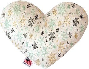 Vintage Snowflakes 8 Inch Heart Dog Toy